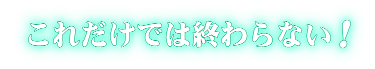 これだけでは終わらない！