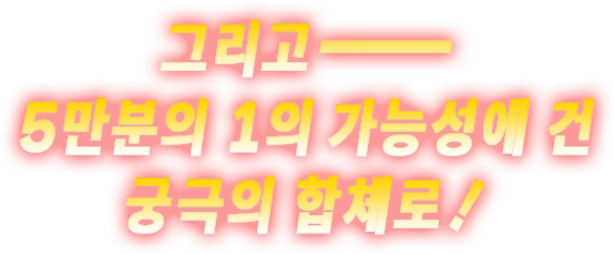 그리고——— 5만분의 1의 가능성에 건 궁극의 합체로!